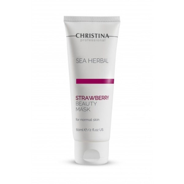 Christina Sea Herbal Strawberry Beauty Mask Veido kaukė normaliai odai, 60ml | elvaistine.lt