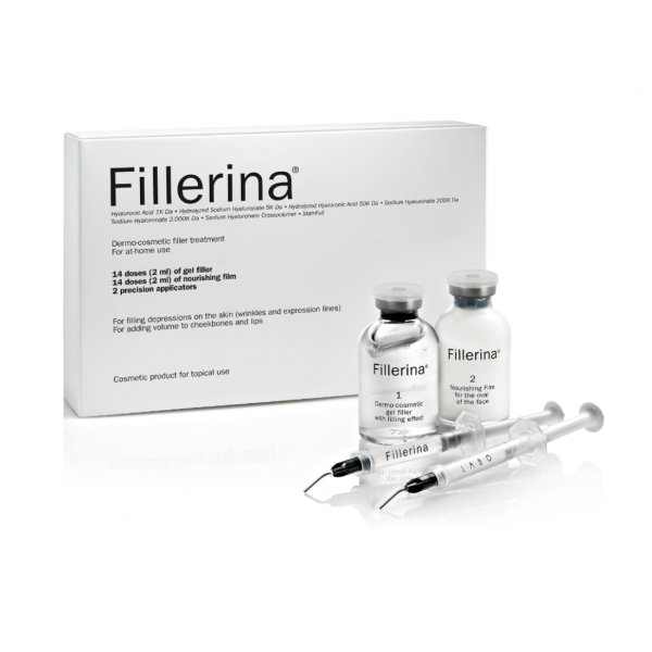 Fillerina Dermo-cosmetic Filler Treatment Dermatologinio kosmetinio užpildo rinkinys su 6 hialurono rūgštimis ir peptidais, 2 lygis, 1vnt | elvaistine.lt