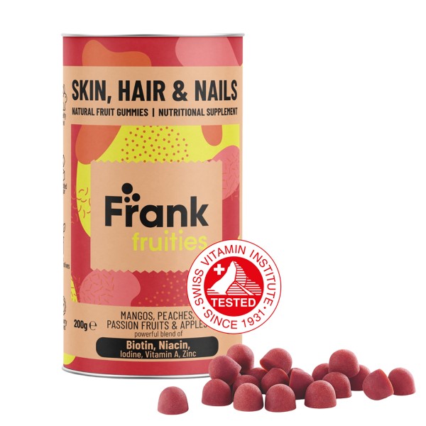 Frank Fruities SKIN, HAIR & NAILS Maisto papildas odai, plaukams ir nagams, 80 guminukų | elvaistine.lt