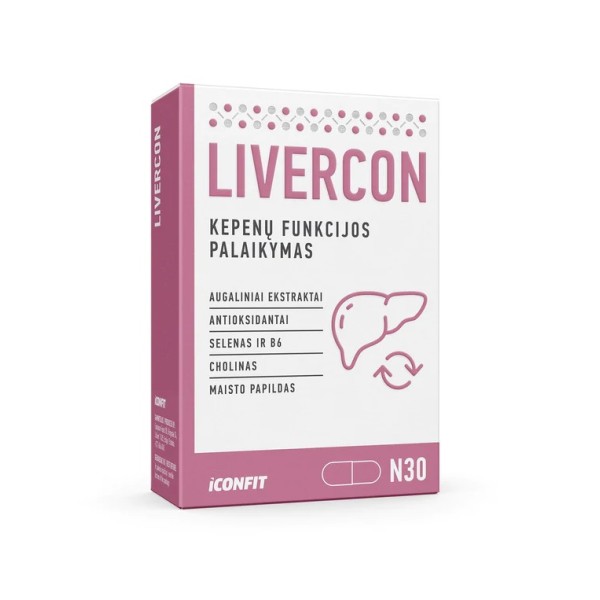 ICONFIT Livercon Kompleksinis maisto papildas kepenų funkcijoms palaikyti,N30 | elvaistine.lt