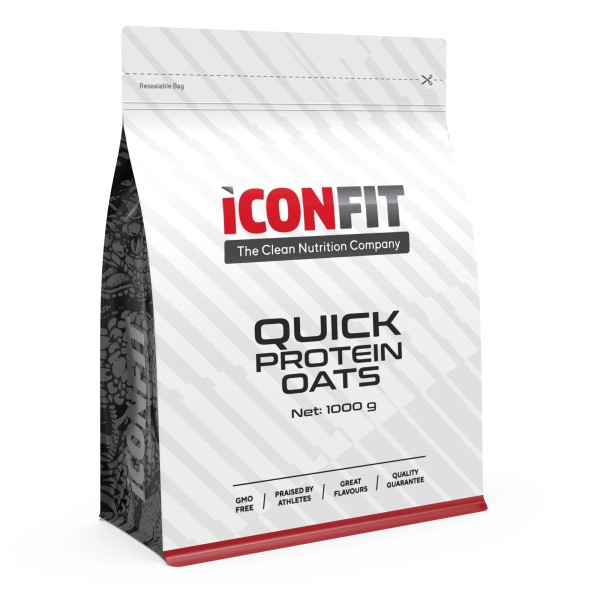 ICONFIT Quick Protein Oats Greito paruošimo baltymų dribsniai, 1kg | elvaistine.lt