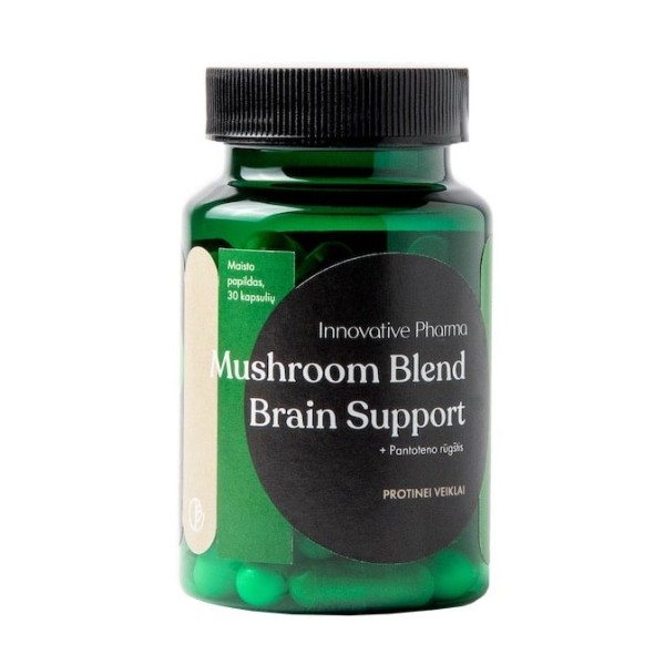 Innovative Pharma Baltics Mushroom Blend Brain Support + Pantoteno rūgštis, 30 kaps. | elvaistine.lt