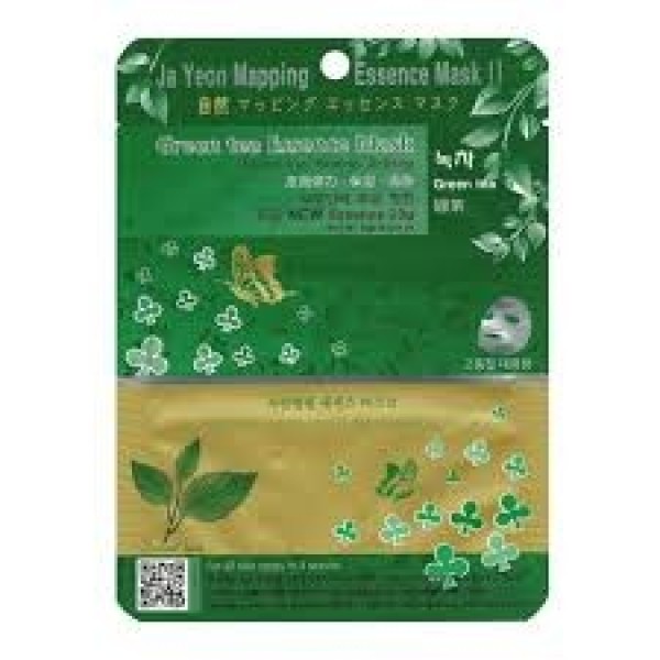Ja Yeon Mapping Ja Yeon Mapping Green Tea Essence Mask Laštinė veido kaukė su žaliąja arbata, 1vnt. | elvaistine.lt