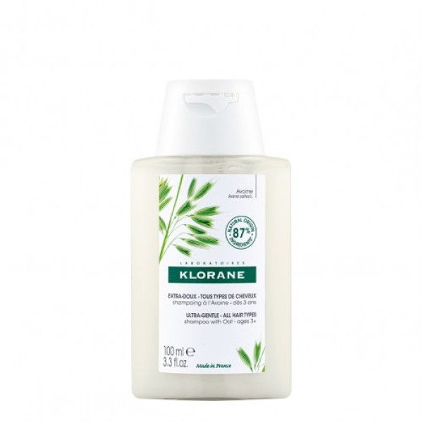 Klorane Ultra Gentle Shampoo With Oat Milk Šampūnas su avižų pieneliu, 100ml | elvaistine.lt