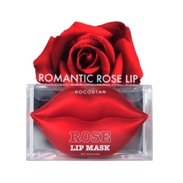 Kocostar Romantic Rose Lip Mask Hidrogelio lūpų kaukė, 20vnt. | elvaistine.lt