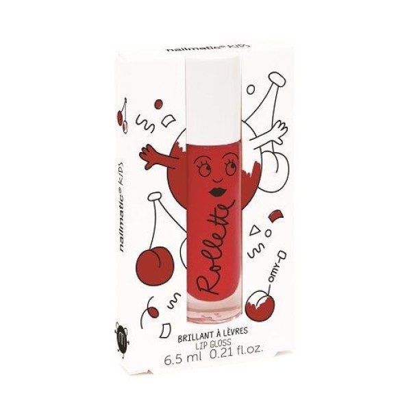 Nailmatic KIDS Cherry Rollette Lip Gloss Vyšnių skonio lūpų blizgesys, 6.5ml | elvaistine.lt