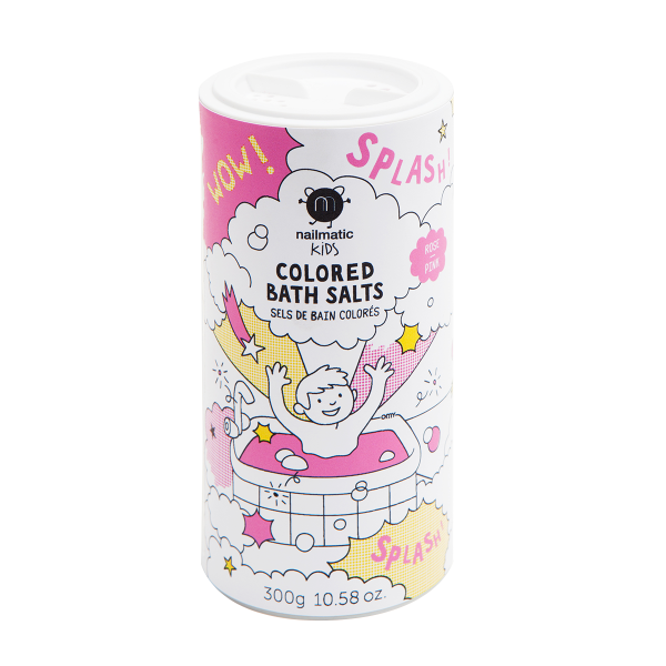Nailmatic KIDS PINK SALTS Colored Bath Salts Rožinė vonios druska, 300g | elvaistine.lt