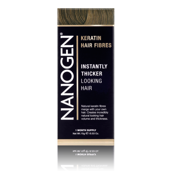 Nanogen Keratin Hair Fibres Light Brown Plaukų efektą sukurianti pudra-skaidulos, 15g | elvaistine.lt