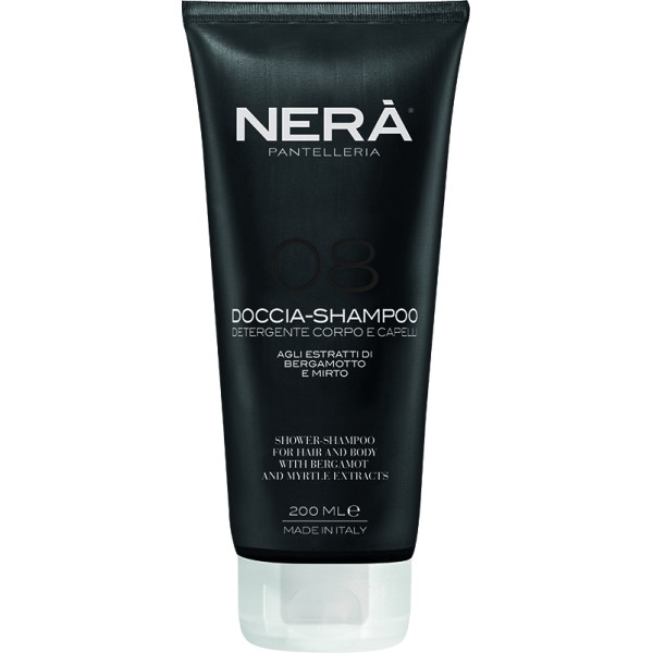 NERA 08 Shower-Shampoo With Bergamot & Myrtle Extracts Plaukų ir kūno prausiklis su bergamočių ir dilgėlių ekstraktais, 200ml | elvaistine.lt