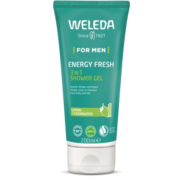 Weleda For Men Energy Fresh 3in1 Shower Gel Dušo gelis vyrams, 200ml | elvaistine.lt